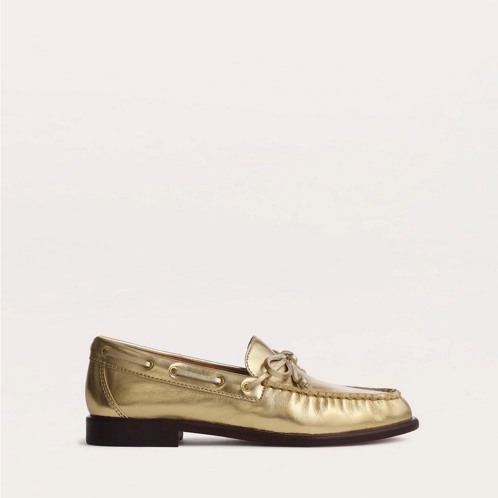 NEW Rag & Bone Gold Carter Leather Loafer size 39